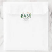 Oh Baby Tropical Greenerenery Beach Baby Dusche Runder Aufkleber (Tasche)