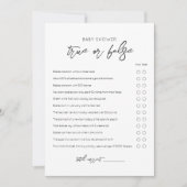 Oh Baby True oder False Baby Shooting Game Card Einladung (Vorderseite)