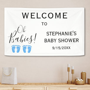 Oh Baby Twin Boys Baby Dusche Willkommen Banner