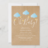 Oh Baby Twinkle Twinkle Baby Boy Dusche / Sprinkle Einladung (Vorderseite)