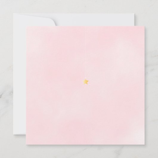 Oh Baby Twinkle Twinkle Soft Pink Baby Dusche Einladung (Rückseite)