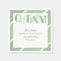 Oh Baby Typografie Green Modern Baby Shower