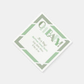Oh Baby Typografie Green Modern Baby Shower Serviette (Ecke)