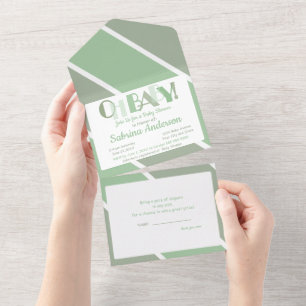 Oh Baby Typografy Baby Shower Tanzbriefe All In One Einladung