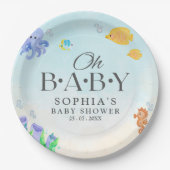 Oh Baby Under Sea Baby Shower Pappteller (Vorderseite)