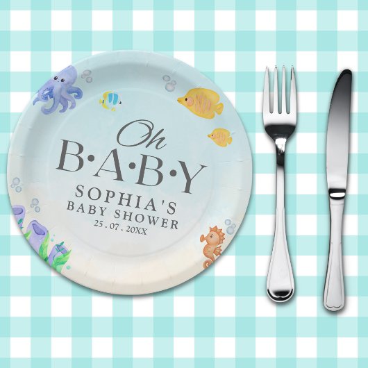 Oh Baby Under Sea Baby Shower Pappteller