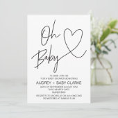Oh Baby - Unisex Baby Dusche Einladung (Stehend Vorderseite)