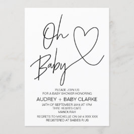 Oh Baby - Unisex Baby Dusche Einladung