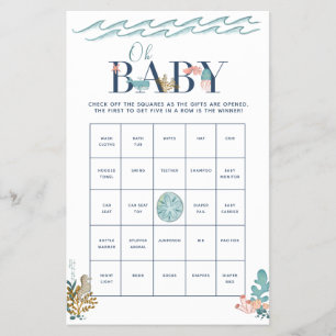 Oh Baby Unter dem Meer Baby Shower Bingo Spiel Fly Flyer