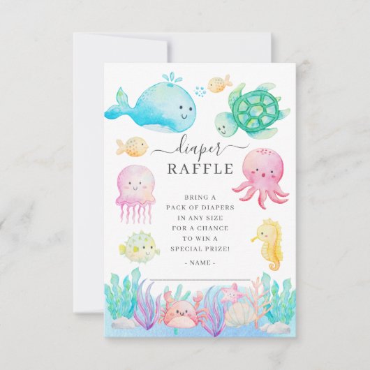 Oh Baby unter dem Meer Windelrudel Einladung (Vorderseite)