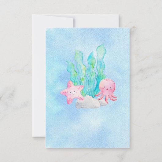 Oh Baby unter dem Meer Windelrudel Einladung (Rückseite)