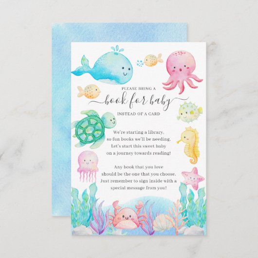 Oh Baby unter dem Meeresbuch für Baby Begleitkarte (Vorne/Hinten)