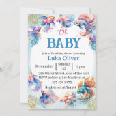 Oh Baby unter dem Meeresfisch Babydusche Einladung (Vorderseite)