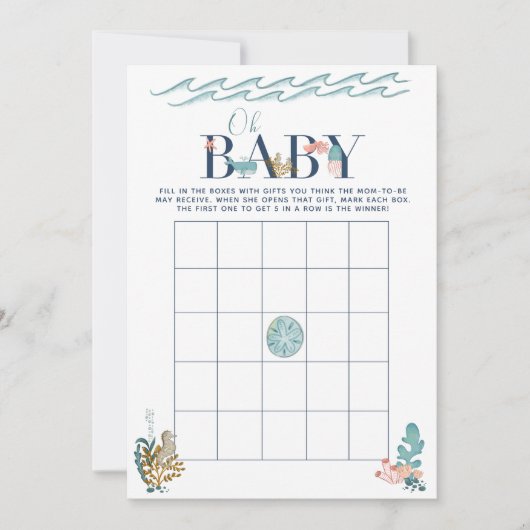 Oh Baby unter dem Sea Baby Shower Bingo Game Einladung (Vorderseite)