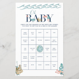 Oh Baby unter dem Sea Baby Shower Bingo Game Flyer