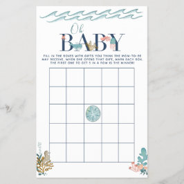 Oh Baby unter dem Sea Baby Shower Bingo Game Flyer