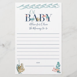 Oh Baby unter der Sea Baby Dusche Kinderbetreuung Flyer