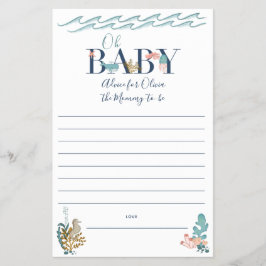 Oh Baby unter der Sea Baby Dusche Kinderbetreuung Flyer