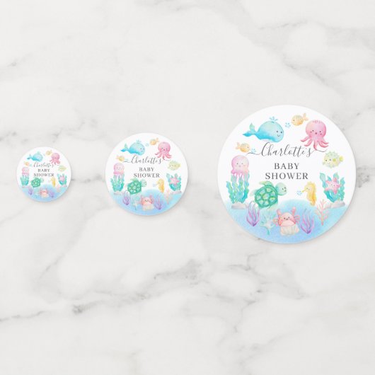 Oh Baby unter der Sea Baby Dusche Konfetti (Vorderseiten)