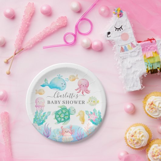 Oh Baby unter der Sea Baby Dusche Pappteller (Party)