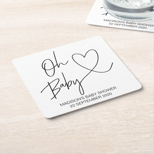 Oh Baby Untersetzer Unisex Baby Dusche Dekoration (angewinkelt)