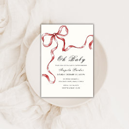 Oh Baby Vintag Minimalistisch Bow Baby Dusche Einladung