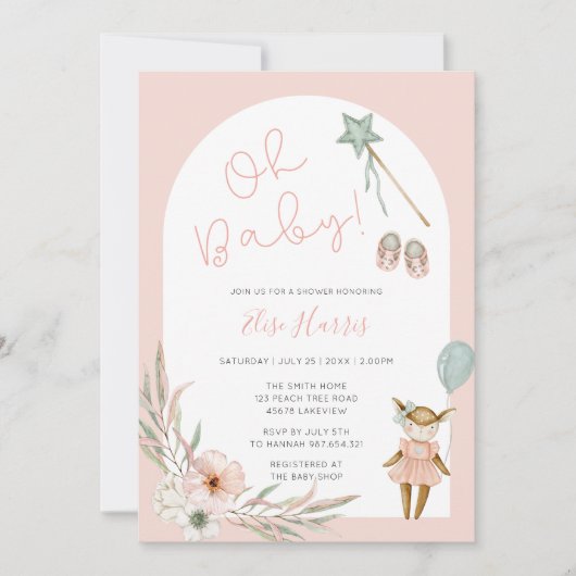 Oh Baby Vintag Toys Babydusche Einladung (Vorderseite)