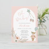 Oh Baby Vintag Toys Babydusche Einladung (Stehend Vorderseite)