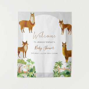 Oh Baby Vintag Wüste Lama Coyoute Babydusche Wandteppich