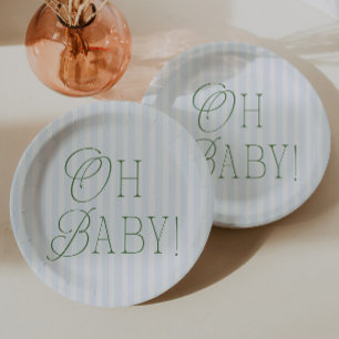 Oh Baby Vintage Preppy Boy Baby Shower Pappteller