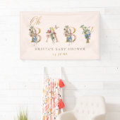 Oh Baby Vintage Wildblume Blush Baby Dusche Banner (Insitu)