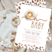 Oh Baby Watercolor Coffee Baby Dusche Einladung