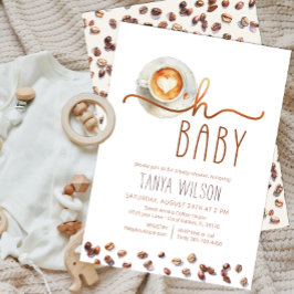 Oh Baby Watercolor Coffee Baby Dusche Einladung