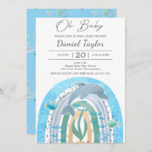 Oh Baby Watercolor Delphin Baby Dusche