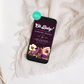 Oh Baby Watercolor Herbst Maroon Babydusche Einladung