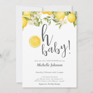 Oh Baby Watercolor Lemon Babydusche Einladung