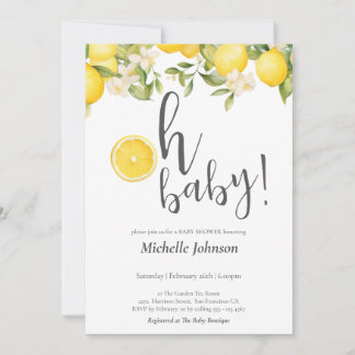 Oh Baby Watercolor Lemon Babydusche Einladung