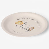 Oh Baby Watercolor Pumpkin Fall Rustic Baby Dusche Pappteller (Schrägansicht)