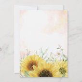 Oh Baby Watercolor Sonnenblumendusche Einladung (Rückseite)