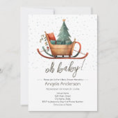 Oh Baby Weihnachtsgeschirr Babydusche Einladung (Vorderseite)