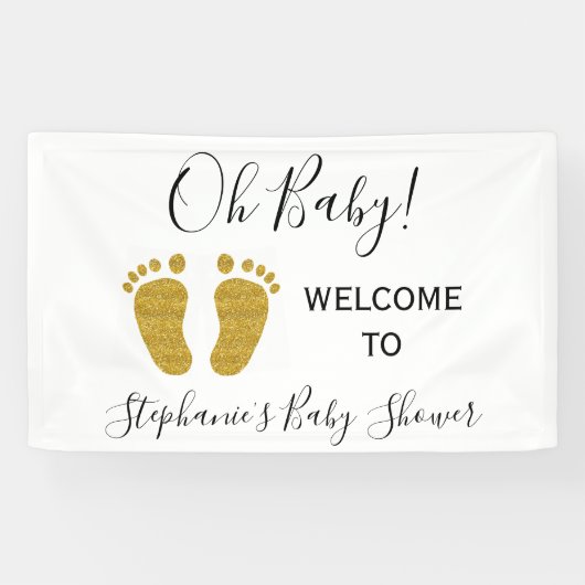 Oh Baby Welcome Gender Neutral Baby Dusche Banner (Horizontal)