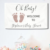 Oh Baby Welcome Girl's Baby Shower Banner