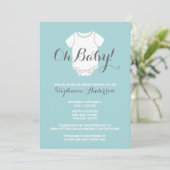 Oh Baby - Whimsical Blue Boy Party Dusche Einladung (Stehend Vorderseite)