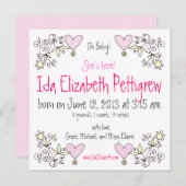 Oh, Baby! Whimsical Springtime Geburtsankündigung Ankündigung (Vorne/Hinten)