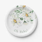Oh Baby White Daisies Dusche Pappteller (Vorderseite)