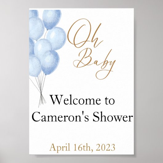 Oh Baby Willkommensschild Poster (Vorne)