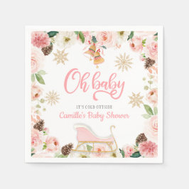 Oh Baby Winter Pink Girl Babydusche Serviette