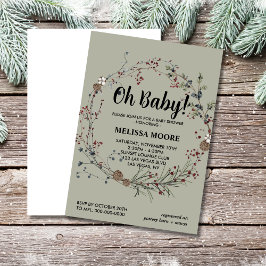 Oh baby winterberry rustic boho einladung