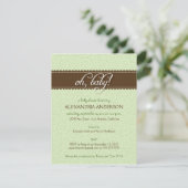 Oh, Baby! Wirble Baby-Duschen-Einladung (Salbei) Einladung (Stehend Vorderseite)