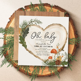 Oh Baby Wood Slice Mushroom Baby Dusche by Mail Einladung